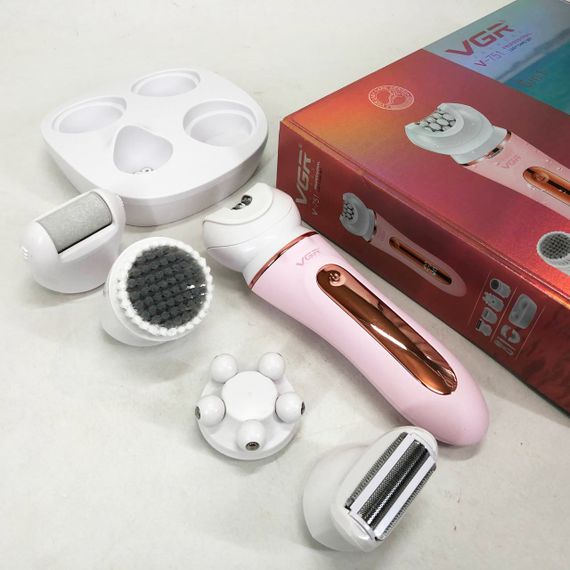 Епілятор VGR 5 в 1 V-751, 5 насадок. Колір: рожевий | Зображення 6