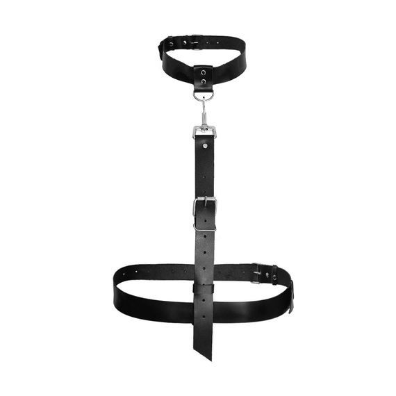 Сексуальна портупея із натуральної шкіри Art of Sex - Heidi, розмір XS-2XL, колір чорный | Зображення 2