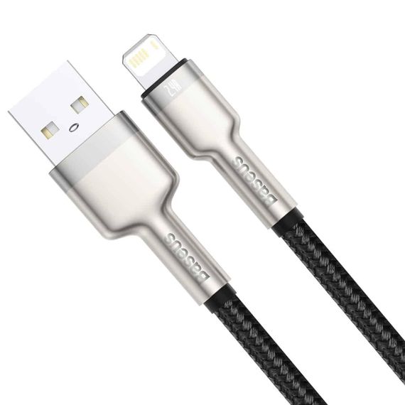 Кабель Baseus Cafule Series Metal Data Cable USB to IP 2.4A 1m Black | Зображення 1
