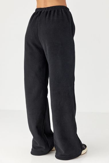 Утеплені спортивні штани з написом - чорний цвет, S/M (є розміри) | Зображення 1