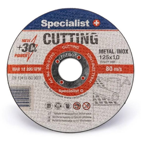 Диск абразивный отрезной по металлу Specialist+ Cutting 125 x 1 x 22 мм (250-01210) | Зображення 1