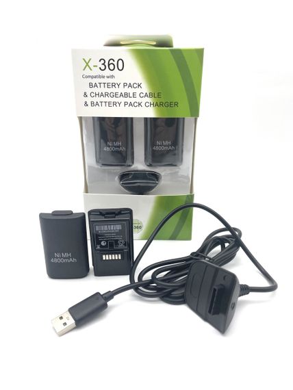 Аккумулятор для Xbox 360 4800mAh 2 штуки + зарядное устройство для Xbox 360