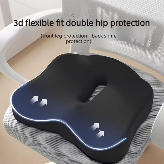 Подушка для сидіння з ефектом пам'яті 3D Memory Foam чорна 34 х 40 см | Зображення 1