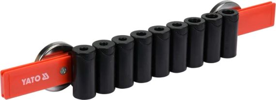 Рейка пластикова з магнітним кріпленням для 9 викруток YATO Польша : 350 х 50 х 40 мм YT-08353