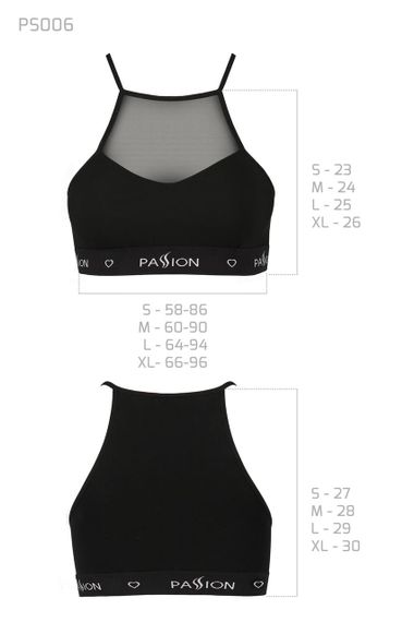 Спортивный топ с прозрачной вставкой Passion PS006 TOP L, black sexstyle | Зображення 2