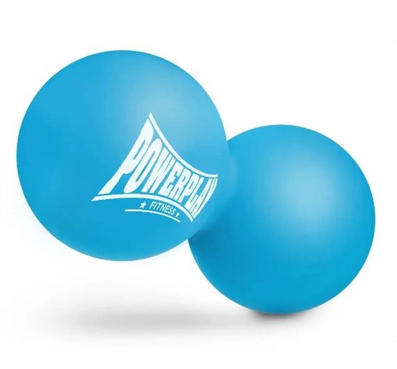 Масажний силіконовий подвійний м'яч PowerPlay PP-4355 Silicone Lacrosse Peanut Ball (6.4*12.7 см Синій (PP-4355_Blue) | Зображення 5