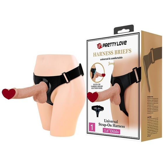 Страпон жіночий Pretty Love - HARNESS BRIEFS Jerry, BW-022089NR sexstyle