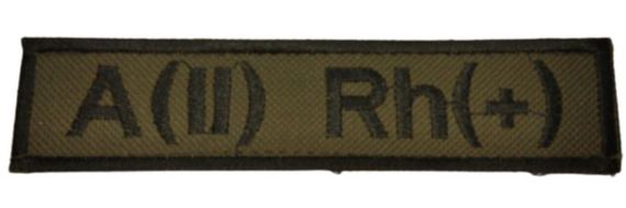 Шеврони  з вышивки хаки A ( II ) Rh + 13*3 см