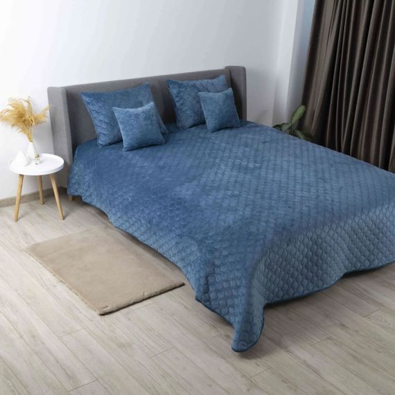 Покрывало двуспальное ТЕП Velour Ромб круглый 4-00517_22874 220х240 см синее | Зображення 2