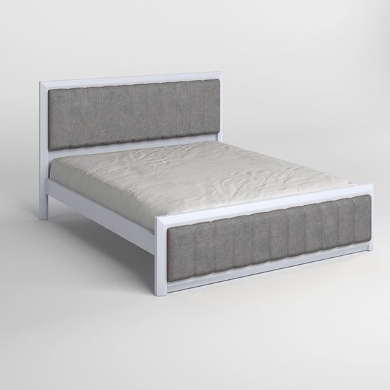 Двоспальне дерев'яне ліжко Mebigrand Барселона Б1 Сіро-блакитний (S2010R80B)/Аляска 93 (Сірий) 160х190 см (MBG-11837) | Зображення 1