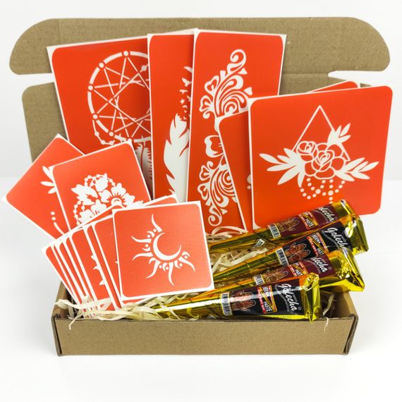 Набір хни з трафаретами для біо-тату №6 henna-set-06 | Зображення 5