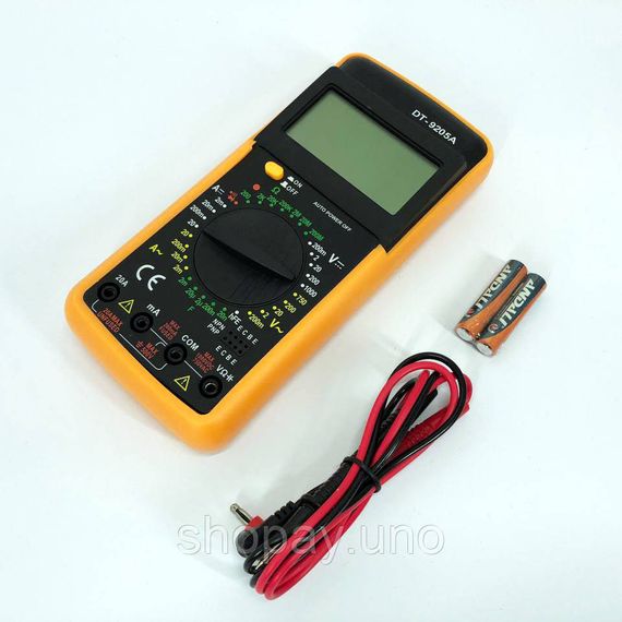 Мультиметри для роботи Digital Multimeter DT9205A, Мультиметр із функцією захисту від перевантаження ZH-62 | Зображення 7