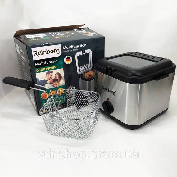 Фритюрниця для дому Rainberg RB-2219 з терморегулятором та знімною чашею електрофритюрниця міні фритюрниця FG-57 | Зображення 5