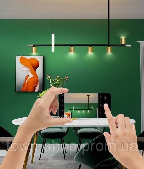 Люстра потолочная LED G986/5-led-k Черный 35-130х26х112 см. | Зображення 6