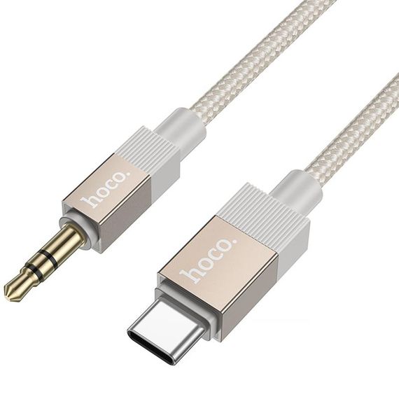 Аудіо кабель Aux Hoco UPA32B Clever digital (Type-C to AUX 3.5mm) (1m) Gold | Зображення 2