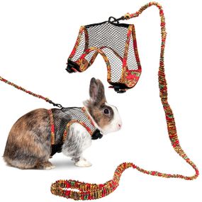 Шлея з поводком для кроликів Flamingo Rabbit Harness With Art Joy Leash