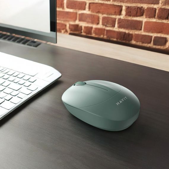 Беспроводная мышь HAVIT HV-MS54GT Green с 1600 DPI, 2.4 ГГц и USB-приемником | Зображення 1