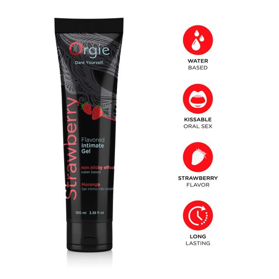 Лубрикант на водній основі Orgie Lube Tube Strawberry, 100 мл, зі смаком та ароматом полуниці | Зображення 2