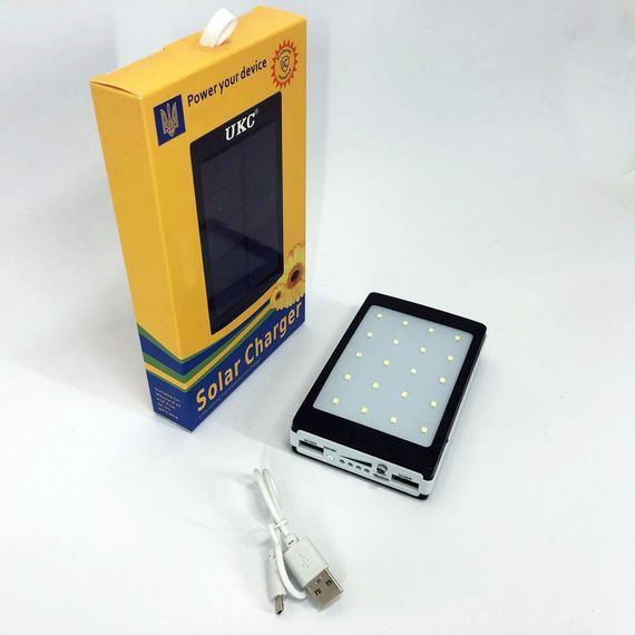 УМБ Power Bank Solar 40000 mAh мобільне зарядне із сонячною панеллю та лампою. AH-924 Колір: чорний | Зображення 3