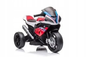 Електромотоцикл BMW HP4 JT5008 білий та червоний, шкіряні сидіння, колеса EVA, MP3, Р/К, 12В*4.5АH, 2*25W