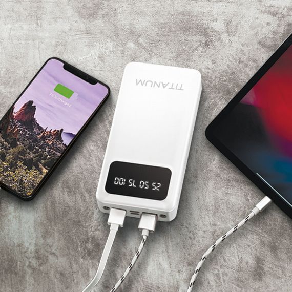Повербанк 30000mAh TITANUM OL03 White с фонариком (TPB-OL03-W) | Зображення 1