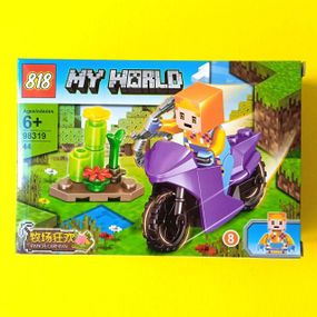 Конструктор Майнкрафт MY WORLD MINECRAFT 98319 46 деталей Герої на мотоциклах