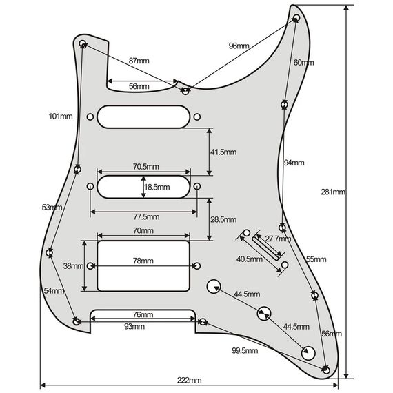 Пікгард для електрогітари SSH Fender Stratocaster ST America чорний | Зображення 3