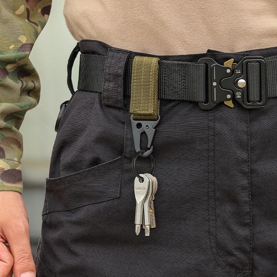 Тактическая пряжка карабин с кольцом для системы Molle, Primo TP1 набор 3 шт. - Khaki | Зображення 3