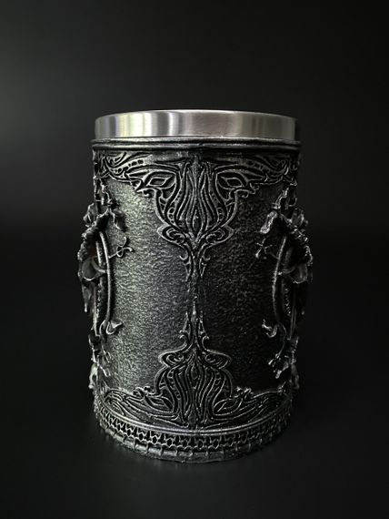 Кружка з пентаграмою — 3D келих із епоксидної смоли та нержавіючої сталі 500мл. | Зображення 2