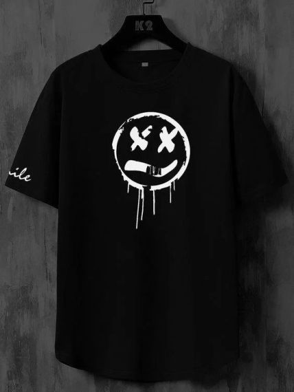 Футболка мужская с принтом повседневная M Черная