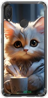 Чохол на Huawei Nova 3i Білий кіт "5646sp-1541-2448"