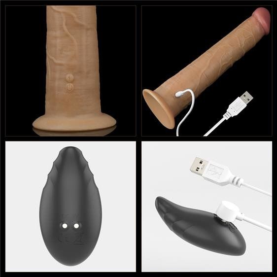 Вібратор - Dual-Layered Silicone Rotator 10" Flesh | Зображення 3