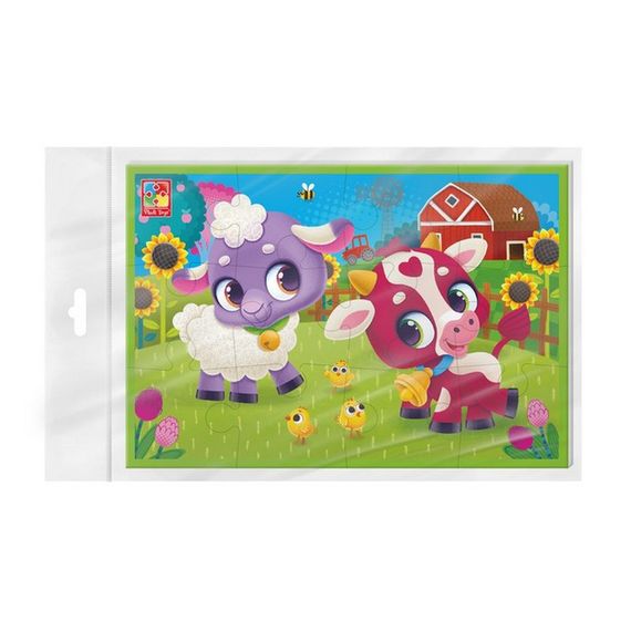Дитячі розвиваючі м'які пазли "Корівка та овечка" VT1104-23 А5