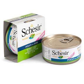 Корм Schesir Chicken Aloe Puppy Can влажный с курицей и алое для щенят 150 гр