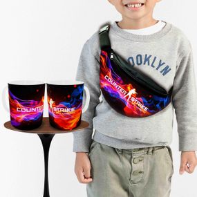 Подарунковий набір: Сумка-бананка + Кружка контр-страйк CS GO "Counter-Strike" дитячий, для хлопчика (00255)