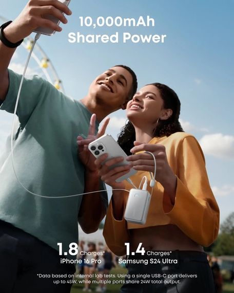 Портативний зарядний пристрій Anker Nano - 10000 mAh 45W Built-In USB-C Cable White | Зображення 7