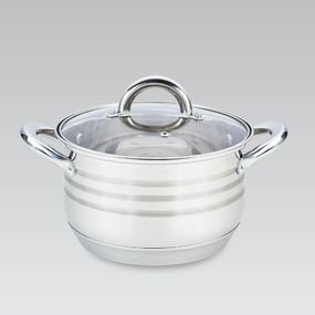 Каструля Maestro MR-3513-26, 8.2 л, 26 см, з нержавіючої сталі з кришкою, для всіх типів плит