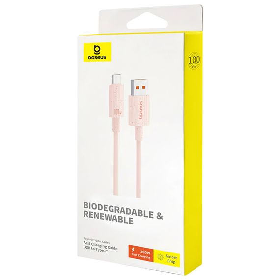 Дата кабель Baseus Habitat Series Fast Charging USB to Type-C 100W (1m) (P10360203421) Wheat Pink | Зображення 4