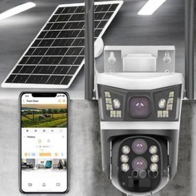 Камера видеонаблюдения наружная с солнечной панелью V39 Белая