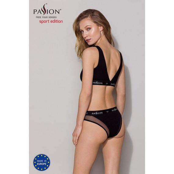 Топ з прозорою вставкою Passion PS002 TOP S, black | Зображення 6