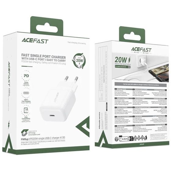 МЗП Acefast A130 PD20W (1USB-C) White | Зображення 1