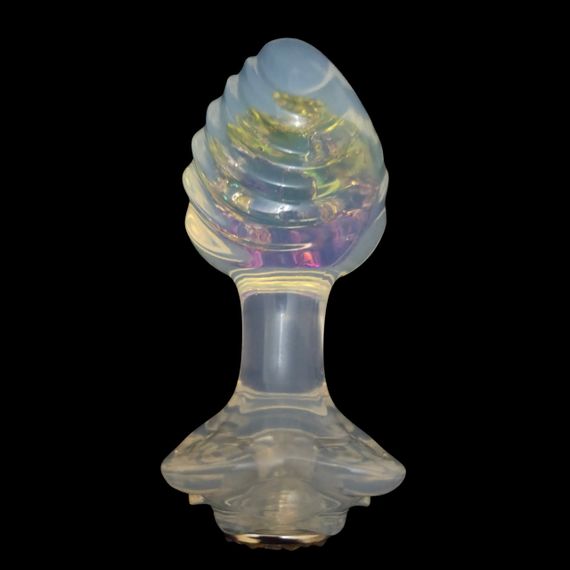 Анальна пробка ребриста UNIVIBE з каменем, силіконова, різнокольорова, 9.3 х 4.9 см sexstyle | Зображення 2