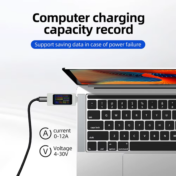 Тестер USB Type-C ZFX-1003CC цифровий вимірювач напруги та струму з TFT дисплеєм 1.06" | Зображення 5