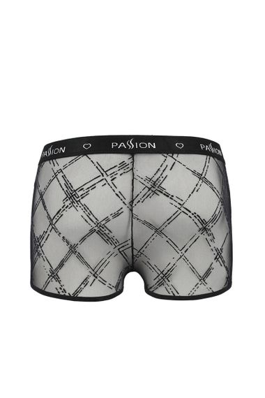 Чоловічі прозорі боксери Passion 032 SHORT JAMES XXL/XXXL Black, сітка Sex Aura | Зображення 3