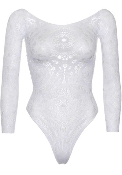 Еротичне боді-бодістокінг Leg Avenue Snap crotch thong back teddy White S/M Sex Aura | Зображення 2