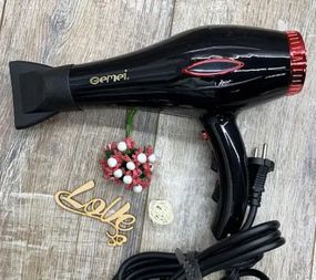 Фен для сушіння укладання волосся Gemei GM 1770 2200 Вт електрофен Чорний