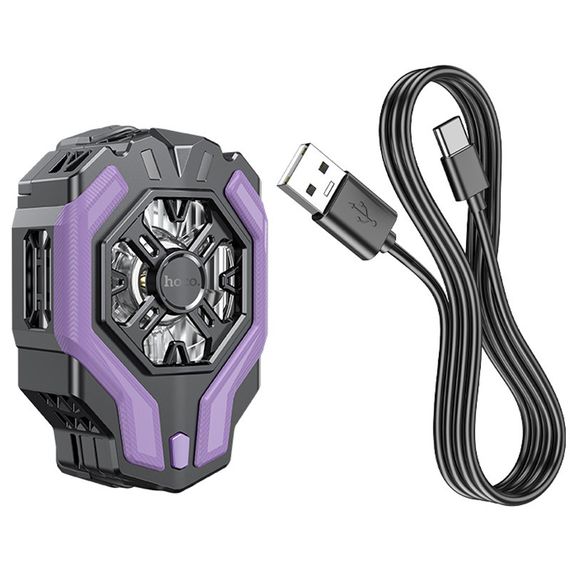 Охлаждающий кулер для мобильного телефона Hoco GM26 Ambitious Black purple | Зображення 6