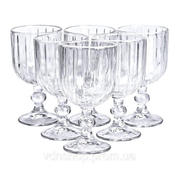 Набір келихів для вина 6 штук 400 мл скляні подарункові келихи на ніжці HP-YH-66