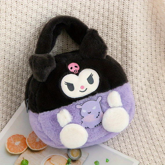 М'яка сумка Куромі для дівчинки через плече, плюшева сумочка Kuromi, дитяча сумочка Куромі | Зображення 4