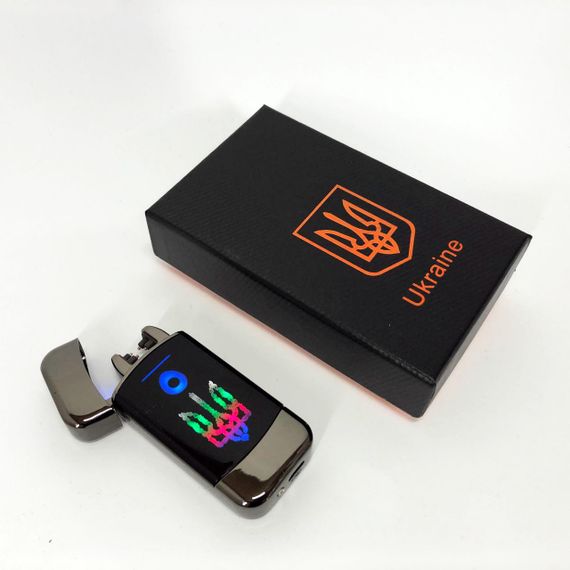 Дугова електроімпульсна запальничка із USB-зарядкою Україна LIGHTER HL-439. XA-734 Колір: чорний | Зображення 5